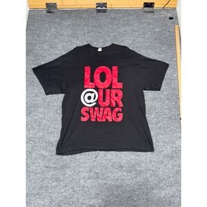 Delta Pro Weight LOL @ UR SWAG Graphic T-Shirt Mens 2XL Black Red Cotton Tee